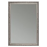 CLAMARO 'Viktor' Antik Wandspiegel 40x90 cm mit Rahmen | Grau Silber | Shabby Chic Vintage Barock Spiegel mit Holzrahmen | Barockspiegel inkl. Metall Aufhänger und Montagematerial