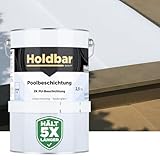Holdbar 2K PU Poolbeschichtung Standard Weiß 2,5 Kg - UV- & chlorbeständige, wasserfeste Polyurethan Schwimmbadfarbe - Poolfarbe für Betonbecken, Fliesen- GFK- & Kunststoff-Pools