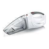 SEVERIN 3-in-1 Akku Handstaubsauger S'POWER home & car, kabelloser Nass- & Trockensauger mit 7,4V Li-Ionen Akku, Autostaubsauger inkl. 12V-Ladekabel, weiß/rot, HV 7144