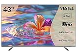Vestel Fernseher 43 Zoll Smart TV Powered by TiVo, 4K UHD Fernseher mit Dolby Vision HDR, Dolby Atmos und integriertem Triple-Tuner, LED TV 43UT9840 schwarz