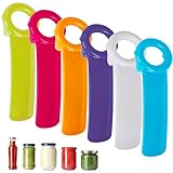 6 Stück Deckelöffner Glasöffner Schraubdeckelöffner Deckelöffner für Schraubgläser Manuell Flaschenöffner für Senioren Menschen Kinder Frauen Schwache Hände (6 Farben)