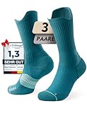 Bambus-Viskose Coolmax Crew Kompressionssocken zum Laufen, für Sport, Wandern, Basketball, Training, Feuchtigkeitstransport, Anti-Blister (DE/NL/SE/PL, Numerisch, 42, 47, Regular, Regular, Grüner See)