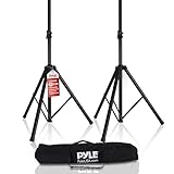 Pyle Lautsprecherständer Paar – Speaker Stand – Boxenständer Höhenverstellbar mit Tasche als Universelles Dreibein Boxen Stativ für Standlautsprecher Paar, Universelles Dual-PA-DJ-Stativ aus Stahl