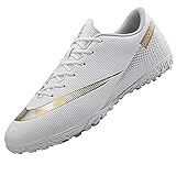 Tabrebull Herren Damen Fußballschuhe Kinder Jungen Mädchen Fußballschuhe Indoor Outdoor Athletic Turf Team Cleat Laufsport Anti-Rutsch-Dämpfungsschuhe White 33