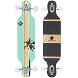 RollerCoaster Longboards Drop-Through The ONE Edition: Feathers, Palms, Stripes (Palms: Mint)