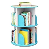 Drehbares mehrschichtiges Kinder-Bücherregal mit A4-Größe, Buch- und Spielzeugaufbewahrung, Blau, 40 x 66 cm
