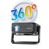 Beamer【360° Drehbarem & Auto Keystone】 25000LM 1080P HD Mini-Beamer WiFi6 und Bluetooth 5.2 Projektor E-Fokus 70% Zoom ONOAYO Beamer-4K Unterstützt Heimkino/Outdoor Abnehmbar Video