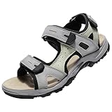 OutPro Wandersandalen für Damen, Bequeme Sportsandalen Wasserdichte für Spaziergänge am Strandwasser mit Fußgewölbeunterstützung, Grau 37