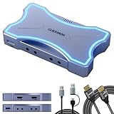 Guermok 4K HDMI Capture Card with Touch LED, Dual HDMI In/Loop-Out, USB 3.0, 4K@60Hz/ 2K@144Hz Video Capture, Mic/Line In, 4K60 Passthrough, Efficient Cooling, Streaming and Gaming for Switch2/1