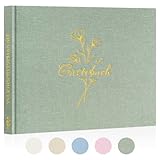 Lanpn Gästebuch Hochzeit, Gästebuch Geburtstag Hochzeitsalbum Hochzeitsgästebuch Blanko, Hochzeitsbuch Gästebücher, Leinen Gästebuch für Jubiläen Geburtstage Babyparty Taufe (108 Seiten, Grün)