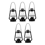 Gatuida 5 Stück Teiliges Miniatur Öllampen Retro Kerosinlaterne Schwarz mit Seil Hausdekoration Fotorequisite DIY Bastelmaterial
