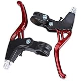 Auvstar Bremshebel, Vollaluminiumlegierung Universal Bremsgriff für Gebirgsstraßen Fahrrad, Handgriff Bremse 2.2cm Durchmesser Fahrradteile (Rot)
