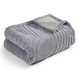 Baodan wasserdichte Hundedecke, 100x120 cm, waschbare Fleecedecke für Hunde - Flauschig, warm und weich. Ideal als Haustierdecke für Bett, Couch und Sofa, Grau