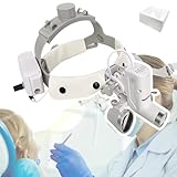 Dental-Mundlupe, Vergrößerung 2,5/3,5-Fach Optional, Arbeitsabstand 420 Mm, Mit LED-Scheinwerfer, 5-W-LED-Licht, Wiederaufladbarer Batterie, Ergonomisches Design, Für Zahnärzte,3.5x