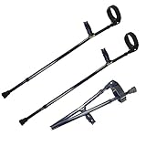 Unterarmgehstützen, verstellbar, leicht, Aluminium, zusammenklappbar, mit schwenkbarer geschlossener Manschette und ergonomischen, komfortablen Handgelenkgriffen, 1 Paar