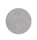Taracarpet Kurzflor Boho Skandi Polyester Teppich in 3D Optik waschbar, pflegeleicht und robust ideal fürs Wohnzimmer, Schlafzimmer und Kinderzimmer auch als Badematte Grau Düne 120 cm rund