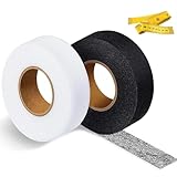 MZOYOURO 2 roll Klebeband zum Aufbügeln,Saumband zum Aufbügeln Waschfest Nahtband zum Spleißen von Stoffen, Hosen,Vorhänge,Kleidung（mit Maßband）