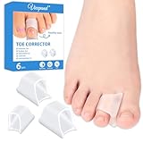 Viexpand 3 Paar Verschiedene Größen Hammertoe Corrector, Hammerzehen Korrektur, Toe Splints Realign Bent, Zehenkorrektor Geeignet für Männer&Frauen, Weiche, Komfortable(Transparent)