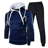 Herren Gradient Print Trainingsanzug Set Zip Hoodie und Jogger Sportbekleidung Zweiteiliges Gym Outfit Soft Slim Fit Kapuzen-Sweatshirt mit Kordelzug Taille Hose Lauf- und Streetwear-Look