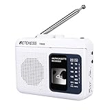 Retekess TR606 Tragbare Kassettenspieler,Tape Recorder,Kleines FM AM Radio,Walkman Kassettenrekorder,3,5 mm Kopfhöreranschluss,Schneller Vor- und Rücklauf,Alte Kassetten abspielen(Weiß)