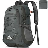 IGOLUMON Wanderrucksack Herren Damen 40L Wasserdichter Rucksack Leicht Faltbarer Reiserucksack Trekkingrucksack mit Reflexstreifen Für Radfahren, Klettern, Bergsteigen und Reisen Sport,Grau