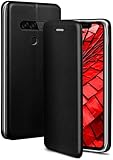 ONEFLOW Business Case für LG G8s ThinQ Handyhülle klappbar mit Standfunktion, Klapphülle Flipcase Cover Dünn, PU Leder Hülle mit Kartenfach, 360 Grad Schutzhülle, Schwarz