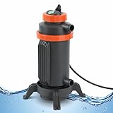 Ollewiellan Poolheizung Elektrisch 3000W, Ø 29 x 42 cm Pool Heizung Elektrisch,Poolheizung für Meisten Kleinen Pools,Leckageschutz, Kippschutz, Flammhemmend,Schnittstelle 32-38 mm