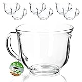 KADAX Teegläser mit Henkel, 480 ml Glastassen-Set, spülmaschinenfeste Kaffeegläser, Gläser für Heiß- und Kaltgetränke, Kaffeebecher, Saftgläser, Glastassen (480 ml / 6 Stück)