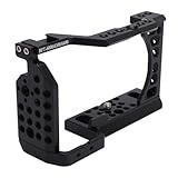 Kamera Metall Kaninchenkäfig Leichtes Luftfahrt Aluminium Schnelle Montage für A6000 6300 6400 DSLR-Kamera, Anodierter Finish, Flip-Screen-kompatibel, Tragbar und Langlebig, mit