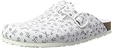 Lico Damen Bioline Clog Print Clogs, Weiß Grau, 41 EU