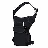 Leinwand Hüfttasche Drop Beinbeutel für Männer Frauen Outdoor Travel Tactical Motorrad Bike Radfahren Wandern Camping Oberschenkel Taschen Beutel #03schwarz