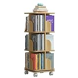 DUddTTW Bücherregal Um 360° drehbares Bücherregal mit Rollen, rollendes Bücherregal, mehrschichtiges Bücherregal, Bilderbuch-Bücherregale für Kinder praktisch