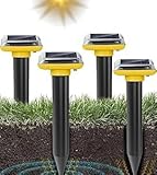 Mole Repellent Sonic-gerät 4 Stück Ultrasonic Solar Maulwurfabwehr Maulwurfschreck Wühlmausabwehr Schlagenabwehr Eidechsenabwehr Mole Repellent Schädlingsbekämpfung für Den Rasen Garten