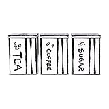 MotiveTech 3 Moderne Und Trendige Luftdichte Tee, Kaffee Und Zuckerdosen für Die Küche Und Bauerncafé, Style A