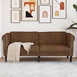 Willood 2-Sitzer Sofa Braun Kunstleder Loungesofa Lounge Sitzmöbel Wohnzimmer Wildleder-Optik Sofas372584