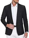COOFANDY Herren Blazer Sportlich Sakko Freizeit Herrensakko Business Anzugjacken Einfarbig Sportsakko Jackett Anzug für Hochzeit Schwarz 3XL
