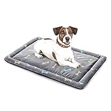 ALLISANDRO Hundematte Hundedecke Waschbar Strapazierfähige 80 * 60cm Hygienisch und rutschfest Eckig Bones Weiche Hundebette mit kuscheligem Plüsch für Hunde & Katzen Grau