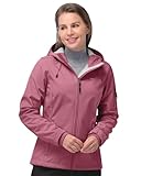 33,000ft Softshelljacke Damen Wasserdichte Atmungsaktive Warme Winterjacke Fleece Übergangsjacke Winddichte Funktionsjacke mit Kapuze Beerenrot M