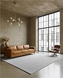 TEXMAXX Weicher Kurzflor Teppich Wohnzimmer mit rutschhemmender Rückseite (160 x 230 cm) - Modern für Flur, Esszimmer und als Schlafzimmer Teppich in Hell-Grau-Silber - Waschbar bis 30 Grad