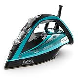 Tefal Dampfbügeleisen Ultimate Pure, 3200 W, Micro-Calc-Filter, Durilium Airglide Autoclean-Bügelsohle, Automatische Abschaltung, ‎ ‎0,35 Liter Wassertank, Made in France, schwarz/türkis, FV9844
