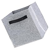 LOORGVEL Faltbarer Haushalt Wäschekorb aus Filz Großer Aufbewahrungskorb für Kleidung Faltbar und Platzsparend mit Griff für Schlafzimmer Waschküche und Kinderzimmer Hellgrau