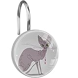 Duschvorhanghaken, Ringe, dekorative Duschvorhanghaken, rostfreie Duschhaken für Badezimmer, Kanada, haarlose Katze