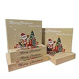 Geschenkboxen Weihnachten 6 Stk, Karton Geschenkboxen, Pappschachteln mit Deckel, Kraftpapier Box für Geschenke, Bäckereiplätzchen, Party, Weihnachten