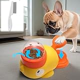 StyBtt 2 in 1 Futterspender Hund, Neu Interaktives Hundespielzeug, Ente Futterspender Katze, Slow Feeder Hunde Spielzeug, Duck Dog Treat Dispenser, IQ-Training für Haustiere, mit Tierkamm (Gelb)