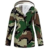 Mrat Wasserdichte Jacke für Damen, mit Kapuze, winddichter Mantel, Tasche, Blumendruck, Wandern, Regenmantel, Outdoor, Walking, Arbeit, Windbreaker, Sportjacke, Übergröße, Reißverschluss