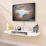 Schwebendes Regal, Wandmontage, TV-Ständer, Schrank für Wohnzimmer, mit DVD/Blu-Ray-Player, Wandeinheit, Hintergrundständer, 130 cm