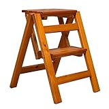Indoor-Kletterhocker, Holzleiterhocker 2 Stufen Klappfußhocker Leiter Milti-Fuction Safety Household Stepladder (A)