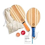 two46 Frescobol - Premium Beachball Set aus Holz | Handgefertigt & Langlebig | TESTSIEGER 2024 | inkl. Anfängerball & Tasche | Perfekte Geschenkidee | Der Trendsport aus Brasilien