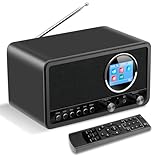 Wholede DAB+/FM Radio mit Bluetooth, Digital Radio Küchenradio DAB Plus Radio mit Fernbedienung Küchenradio Radiowecker mit Sleeptimer Alarm Snooze - USB/Aux-In, Schwarz