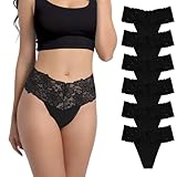 Yuamose Tangas mit hoher Taille, für Damen, C-Abschnitt, Schwangerschafts-Höschen, Baumwolle, Spitze, Unterwäsche, Übergröße, 6 Stück, 6 x Schwarze Stringtangas, L